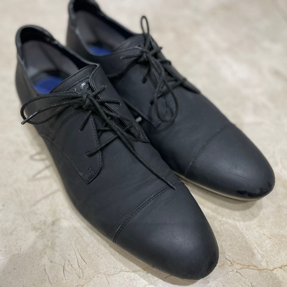 Y-3 Yohji Yamamoto Kazuhiri Men Leather Shoes, Black Y3